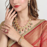 Fatima Sterling Silver Polki Necklace